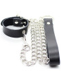 OHMAMA FETISH - COLLAR PARA PENE Y CORREA PIEL CON CADENA METALICA