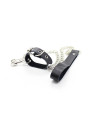 OHMAMA FETISH - COLLAR PARA PENE Y CORREA PIEL CON CADENA METALICA