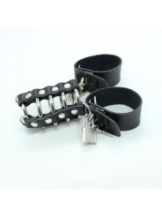 OHMAMA FETISH - JAULA PENE CON ANILLAS METALICAS Y CORREAS PIEL