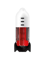 Masturbador Jamyjob Rocket blanco con la manga roja y las medidas internas de 130 mm por 50 mm
