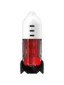 Masturbador Jamyjob Rocket blanco con la manga roja y las medidas internas de 130 mm por 50 mm
