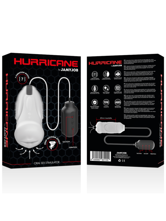 Jamyjob Hurricane: masturbador con succión y vibración
