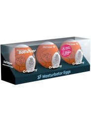 SATISFYER - 3 HUEVOS MASTURBADORES NAUGHTY, SAVAGE & CRUNCHY