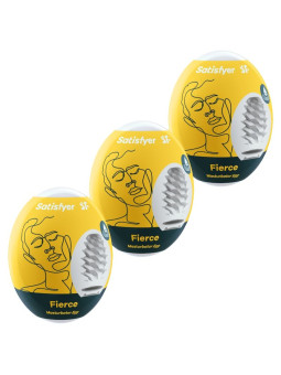 SATISFYER - 3 HUEVOS MASTURBADORES FIERCE