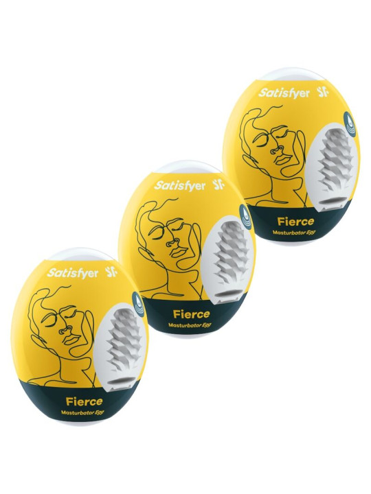 SATISFYER - 3 HUEVOS MASTURBADORES FIERCE