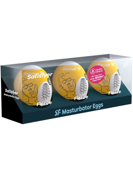 SATISFYER - 3 HUEVOS MASTURBADORES FIERCE