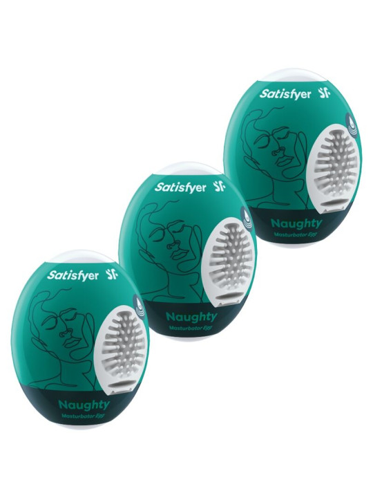 SATISFYER - 3 HUEVOS MASTURBADORES NAUGHTY
