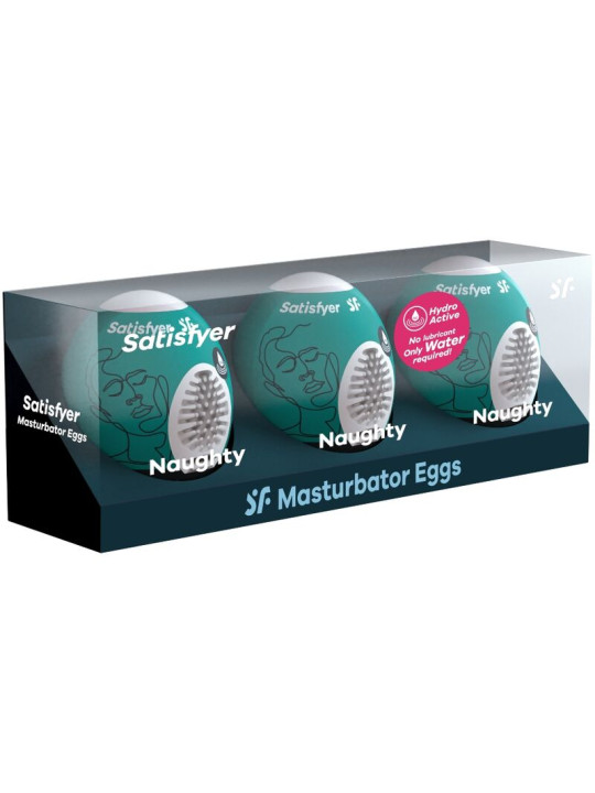 SATISFYER - 3 HUEVOS MASTURBADORES NAUGHTY