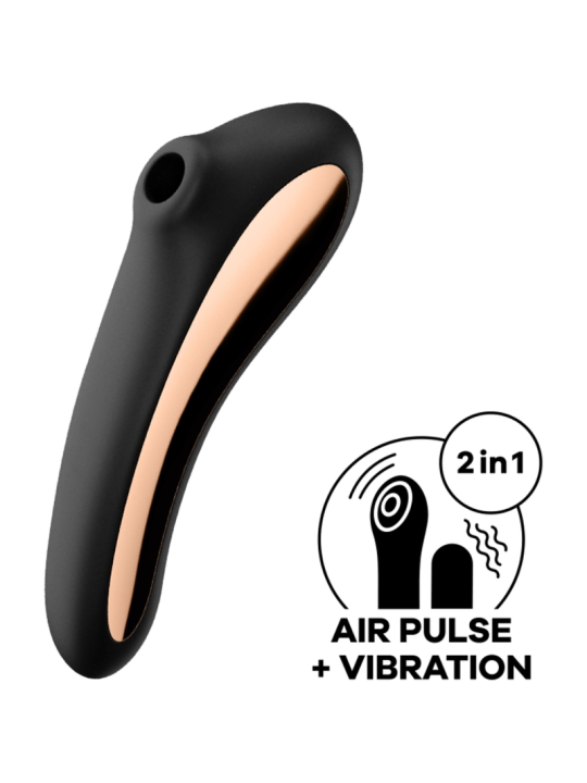 SATISFYER - DUAL KISS ESTIMULADOR CLITORIS NEGRO