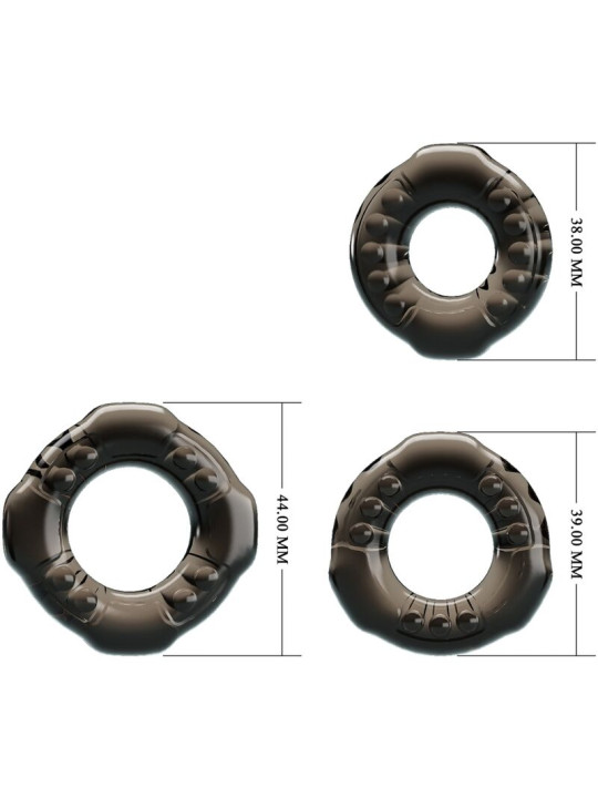 BAILE - COCK RINGS YVONNE SET 3 ANILLOS PENE