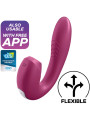 SATISFYER - SUNRAY ESTIMULADOR Y VIBRADOR APP ROJO