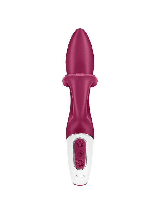 Panel de mando del Satisfyer Embrace Me con los botones de los dos motores y los contactos de carga