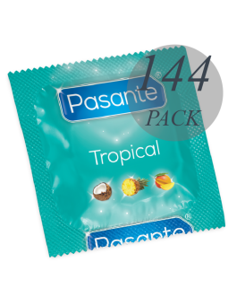 PASANTE - PRESERVATIVOS SABORES TROPICAL BOLSA 144 UNIDADES