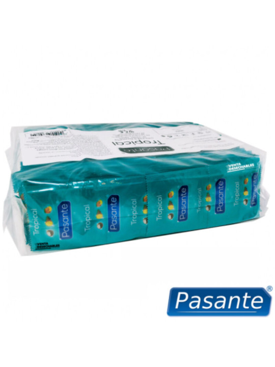 PASANTE - PRESERVATIVOS SABORES TROPICAL BOLSA 144 UNIDADES