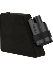 Almohada multifuncional Kiiroo Keon en negro con el masturbador sujeto por la correa de velcro