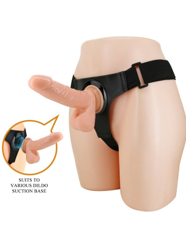 PRETTY LOVE - HARNESS BRIEFS ARNÉS UNIVERSAL CON DILDO TOM 20 CM NATURAL
