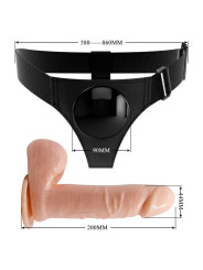 PRETTY LOVE - HARNESS BRIEFS ARNÉS UNIVERSAL CON DILDO TOM 20 CM NATURAL