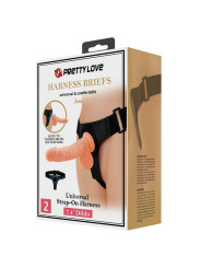 PRETTY LOVE - HARNESS BRIEFS ARNÉS UNIVERSAL CON DILDO TOM 20 CM NATURAL