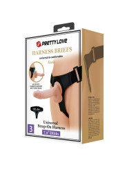 PRETTY LOVE - HARNESS BRIEFS ARNÉS UNIVERSAL CON DILDO KEVIN 19 CM NATURAL