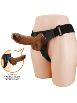 PRETTY LOVE - HARNESS BRIEFS ARNÉS UNIVERSAL CON DILDO MICHEAL 20 CM NEGRO