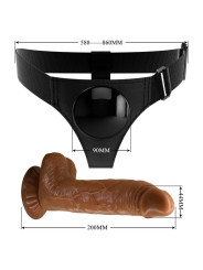 PRETTY LOVE - HARNESS BRIEFS ARNÉS UNIVERSAL CON DILDO MICHEAL 20 CM NEGRO