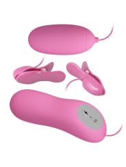 PRETTY LOVE - PINZAS CON VIBRACIÓN Y ELETROSHOCK ROSA