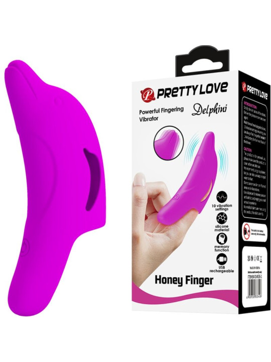 PRETTY LOVE - DELPHINI PODEROSO ESTIMULADOR DE DEDO MORADO