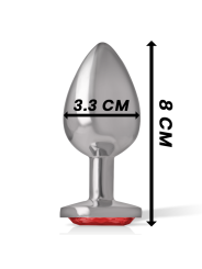 INTENSE - PLUG ANAL METAL CON CRISTAL ROJO TALLA M