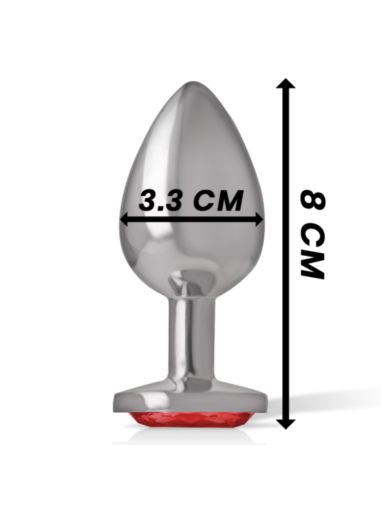 INTENSE - PLUG ANAL METAL CON CRISTAL ROJO TALLA M