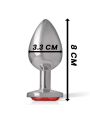 INTENSE - PLUG ANAL METAL CON CRISTAL ROJO TALLA M