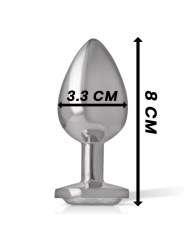 INTENSE - PLUG ANAL METAL ALUMINIO CON CRISTAL PLATA TALLA M