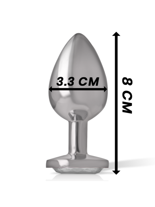 INTENSE - PLUG ANAL METAL ALUMINIO CON CRISTAL PLATA TALLA M