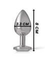 INTENSE - PLUG ANAL METAL ALUMINIO CON CRISTAL PLATA TALLA M