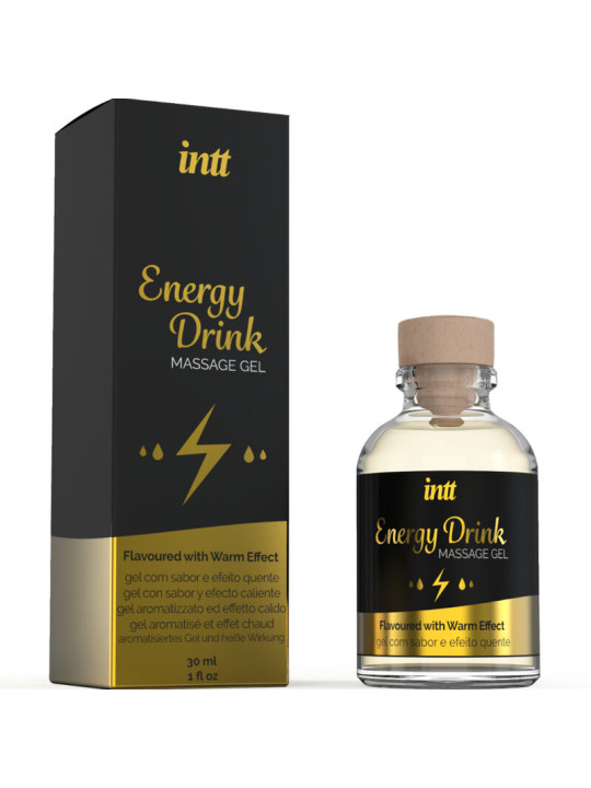 INTT MASSAGE & ORAL SEX - GEL DE MASAJE CON SABOR A BEBIDA ENERGÉTICA Y EFECTO CALOR