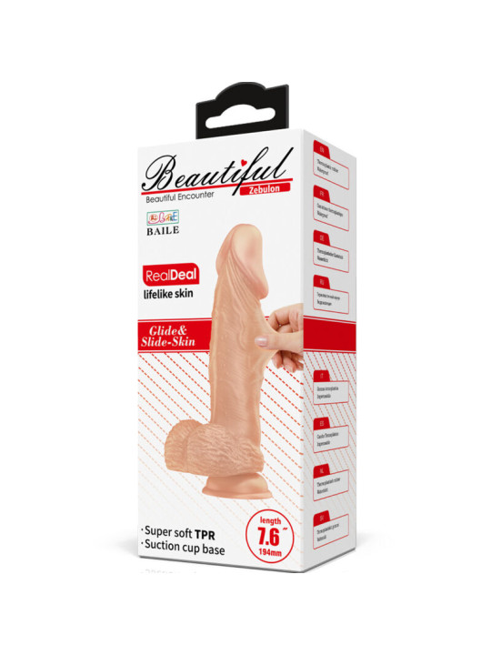 BAILE - BEAUTIFUL ENCOUNTER ZEBULON DILDO REALÍSTICO FLEXIBLE 19.4 CM NATURAL