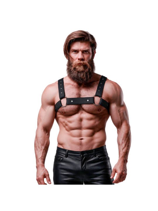 FETISH SUBMISSIVE ATTITUDE - ARNÉS DEPORTIVO AJUSTABLE NEOPRENO PECHO HOMBRE