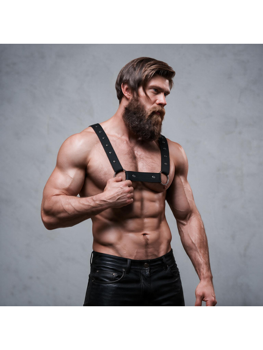 FETISH SUBMISSIVE ATTITUDE - ARNÉS DEPORTIVO AJUSTABLE NEOPRENO PECHO HOMBRE