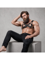 FETISH SUBMISSIVE ATTITUDE - ARNÉS BULLDOG AJUSTABLE NEOPRENO PECHO CRUZADO CON CREMALLERAS HOMBRE