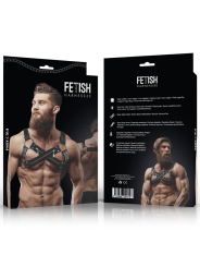 FETISH SUBMISSIVE ATTITUDE - ARNÉS BULLDOG AJUSTABLE NEOPRENO PECHO CRUZADO CON CREMALLERAS HOMBRE