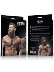FETISH SUBMISSIVE ATTITUDE - ARNÉS ECOPIEL PECHO CON DOBLE SUJECIÓN Y TACHUELAS HOMBRE