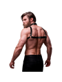 FETISH SUBMISSIVE ATTITUDE - ARNÉS AJUSTABLE ECOPIEL PECHO CON COLLAR HOMBRE