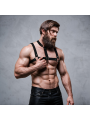 FETISH SUBMISSIVE ATTITUDE - ARNÉS AJUSTABLE ECOPIEL PECHO CON COLLAR HOMBRE