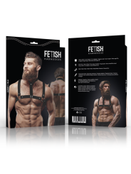 FETISH SUBMISSIVE ATTITUDE - ARNÉS AJUSTABLE ECOPIEL PECHO CON COLLAR HOMBRE