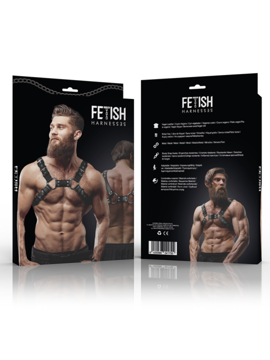 FETISH SUBMISSIVE ATTITUDE - ARNÉS BULLDOG AJUSTABLE ECOPIEL PECHO HOMBRE