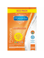 Bolsa Eco Pack de Pasante Flavours con 288 preservativos de sabores, folletos y bolsas dispensadoras