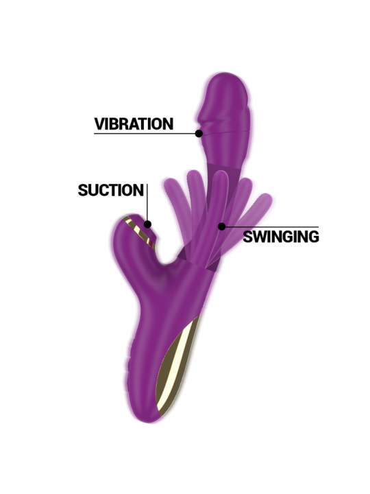INTENSE - ATENEO VIBRADOR MULTIFUNCIÓN RECARGABLE 7 VIBRACIÓNES CON LENGUA OSCILANTE Y SUCCIONADOR MORADO