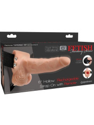 FETISH FANTASY SERIES - ARNÉS AJUSTABLE CONTROL REMOTO PENE REALÍSTICO CON TESTÍCULOS RECARGABLE Y VIBRADOR 15 CM