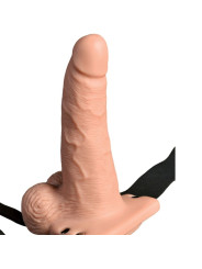 FETISH FANTASY SERIES - ARNÉS AJUSTABLE CONTROL REMOTO PENE REALÍSTICO CON TESTÍCULOS RECARGABLE Y VIBRADOR 15 CM