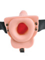 FETISH FANTASY SERIES - ARNÉS AJUSTABLE CONTROL REMOTO PENE REALÍSTICO CON TESTÍCULOS RECARGABLE Y VIBRADOR 15 CM