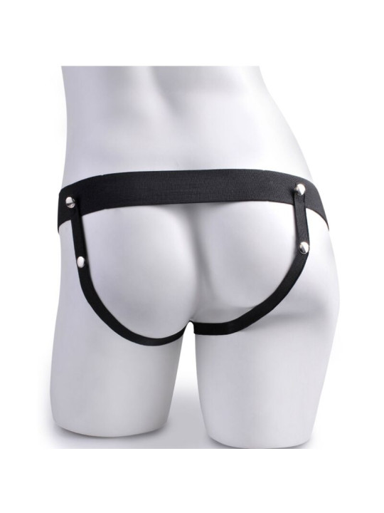 FETISH FANTASY SERIES - ARNÉS AJUSTABLE CONTROL REMOTO PENE REALÍSTICO CON TESTÍCULOS RECARGABLE Y VIBRADOR 15 CM